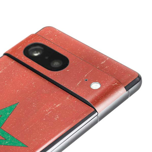 Morocco Flag Distressed Pixel Skins